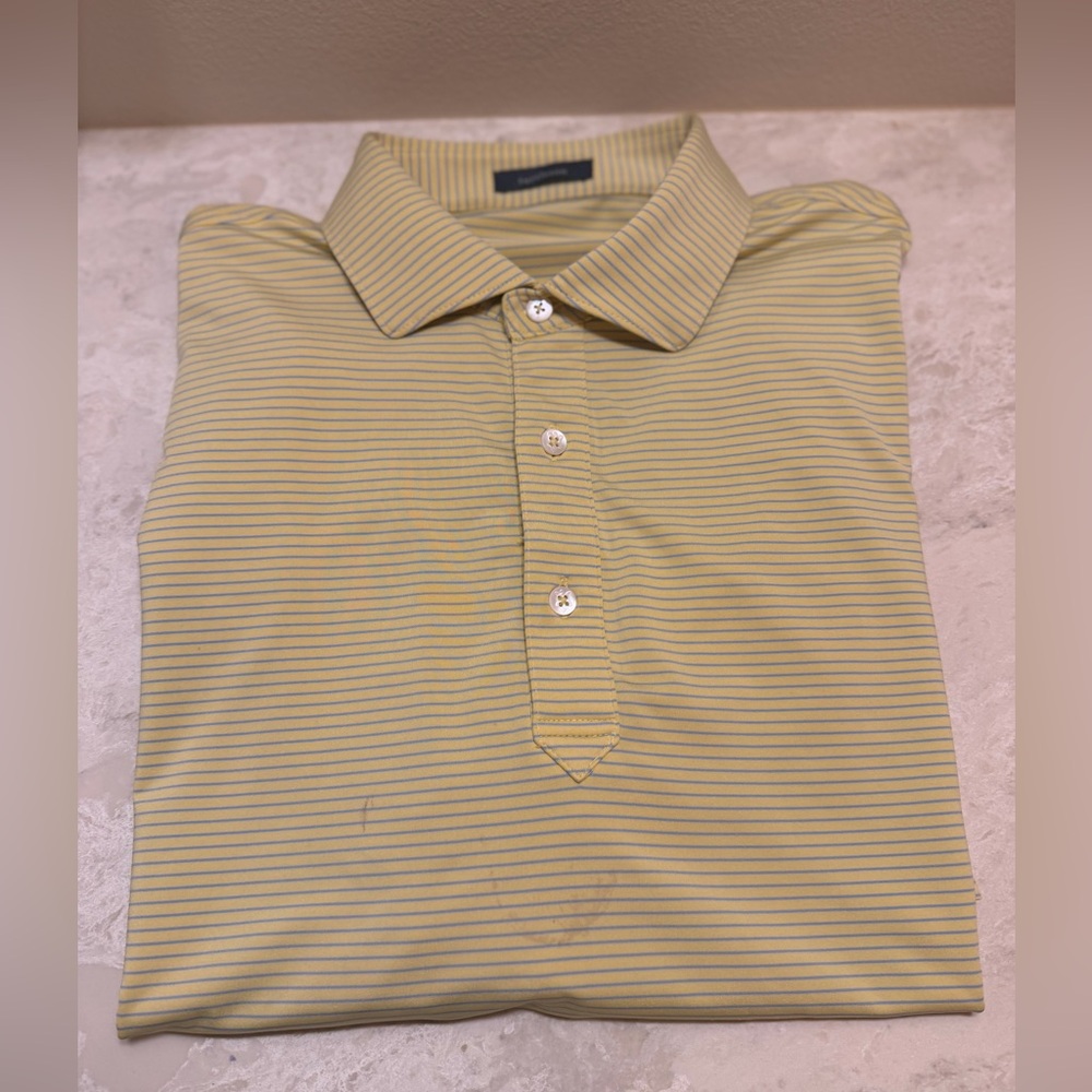 Turtleson Yellow with Blue Stripes Polo Shirt